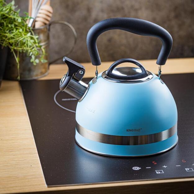 KINGHoff nerūdijančio plieno virdulys su švilpuku, 1,8 l, mėlynas KH-1857 4