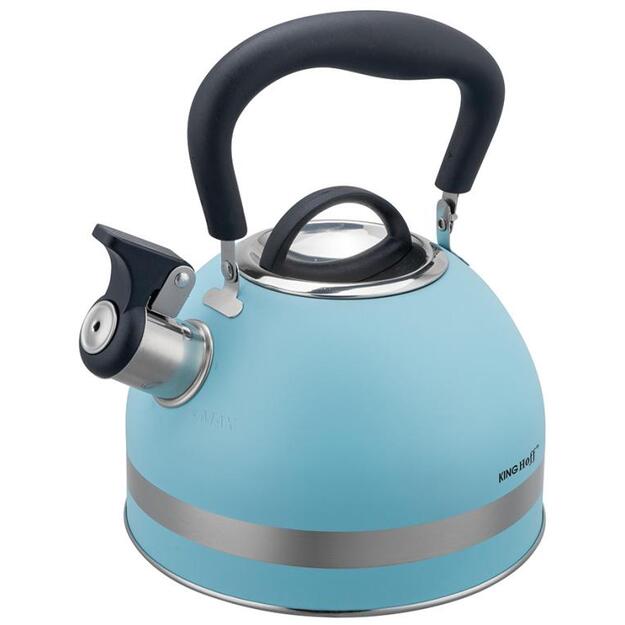 KINGHoff nerūdijančio plieno virdulys su švilpuku, 1,8 l, mėlynas KH-1857 2