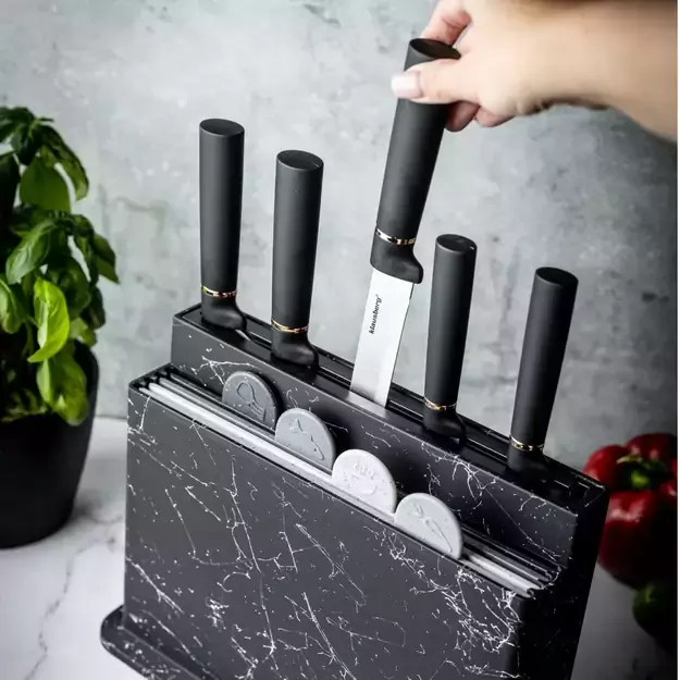 Klausberg virtuvinių peilių ir pjaustymo lentelių rinkinys su stovu, 10 dalių, KB-7834 4