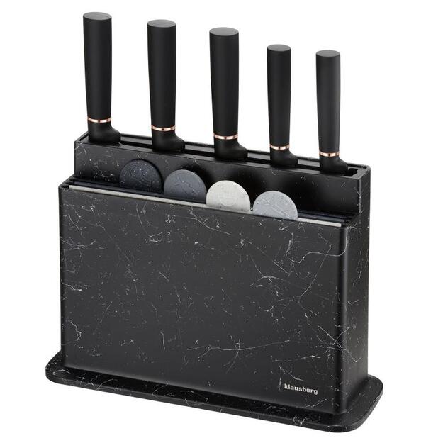 Klausberg virtuvinių peilių ir pjaustymo lentelių rinkinys su stovu, 10 dalių, KB-7834