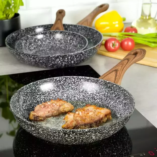 Aliumininė keptuvė su marmurine–keramine danga, Ø24 cm, pilka KH-1028 1