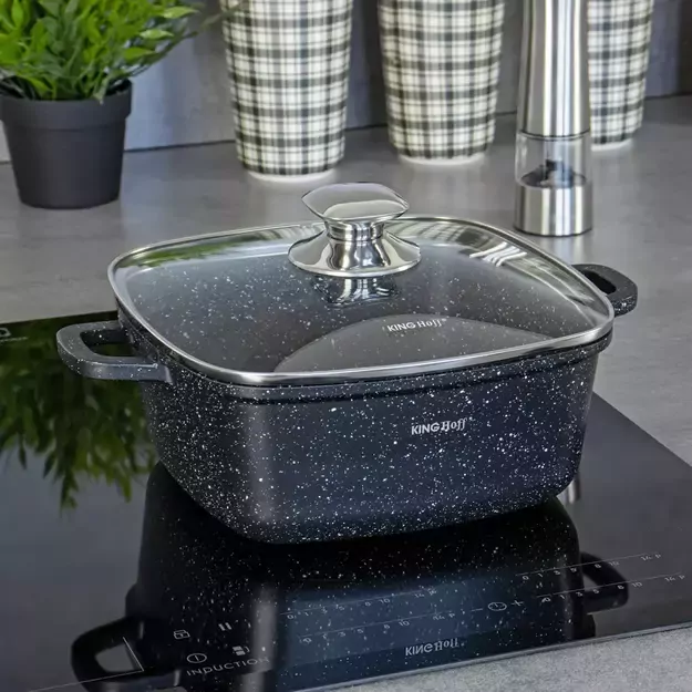 KINGHoff marmurinis puodas su dangčiu, 2,8 l, 20×20 cm KH-1601 1