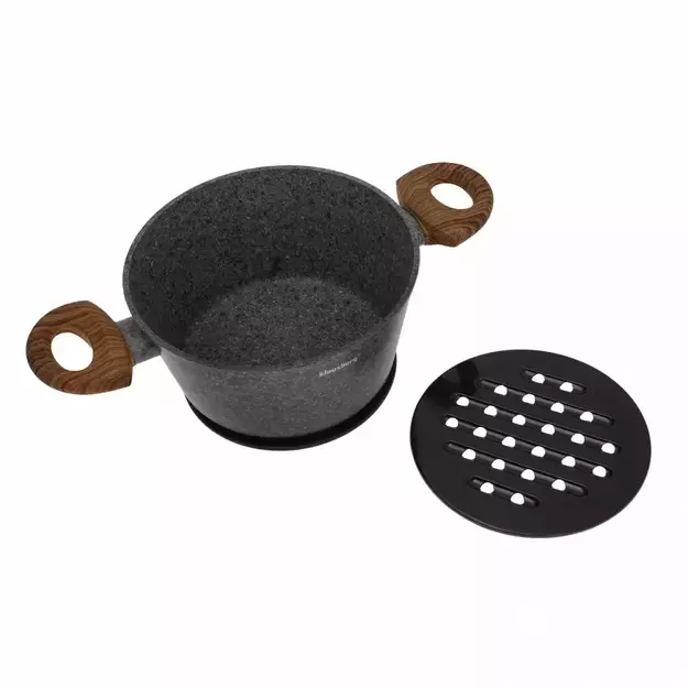 Klausberg aliuminio marmurinių puodų ir keptuvių rinkinys, 12 dalių, pilkas KB-7242 2