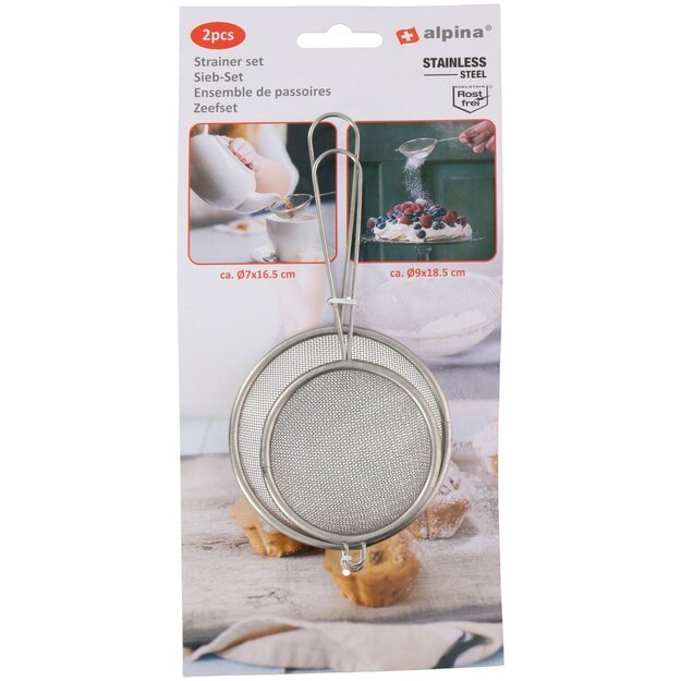 Alpina smulkių sietelių rinkinys Ø7 cm ir Ø9 cm 871125217674 1