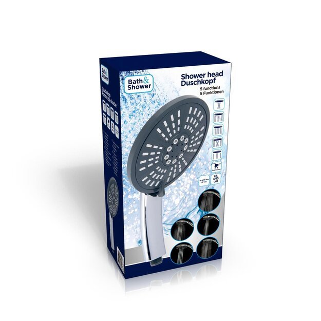 Bath & Shower dušo galvutė, Ø15 cm, 5 purškimo režimai 871125292437 1