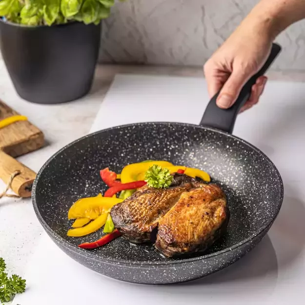 Aliumininė keptuvė su marmurine danga, Ø24 cm, juoda KB-7664 1