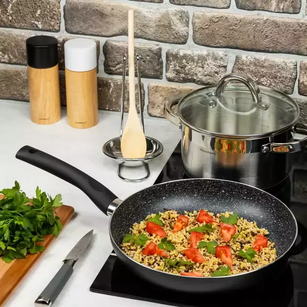 Kinghoff aliumininė keptuvė su marmurine danga, Ø22 cm, juoda KH-3980 1