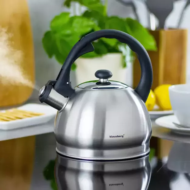 Klausberg nerūdijančio plieno virdulys su švilpuku, 1,8 l KB-7042 1