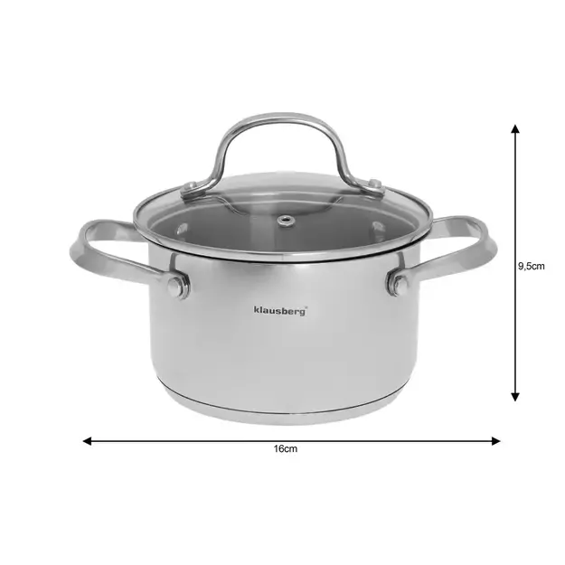 Klausberg nerūdijančio plieno puodas Ø16 cm 1,8 l KB-7211 1