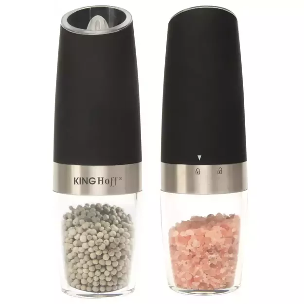 Kinghoff elektriniai gravitaciniai druskos ir pipirų malūnėliai, rinkinys KH-1618