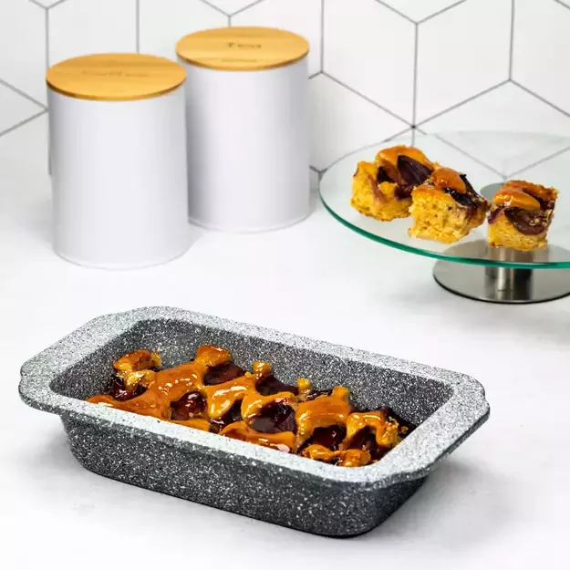 Klausberg kepimo indas, marmurinė pilka, 28,5 × 14,8 × 5,2 cm KB-7378