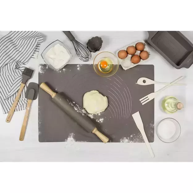 Klausberg silikoninis kepimo kilimėlis ir kočėlas, pilki KB-7597 1