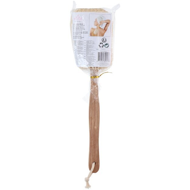 Masažinė kempinė su medine rankena, 38 cm 871125282057 1