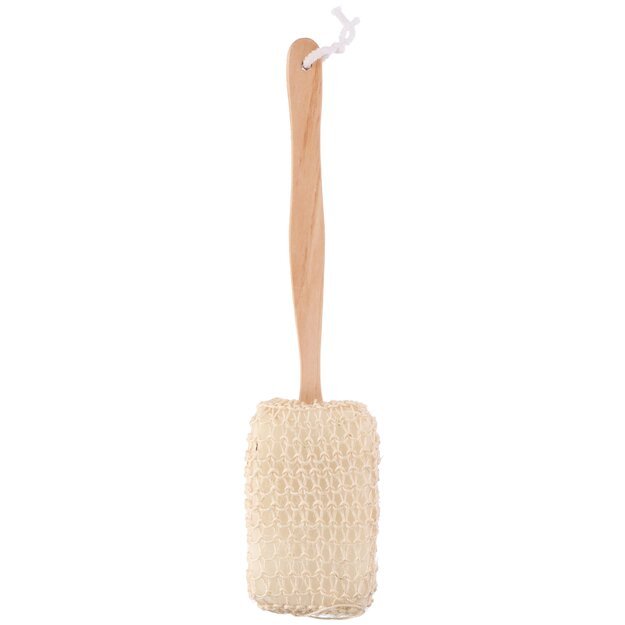Masažinė kempinė su medine rankena, 38 cm 871125282057