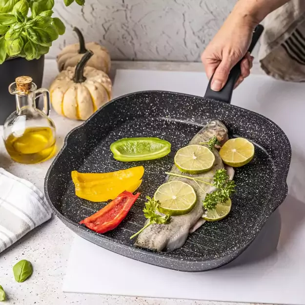 Aliumininė keptuvė su marmurine danga, Ø28 cm, juoda KB-7662 2