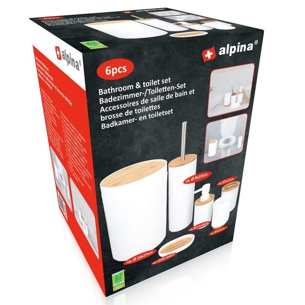 ALPINA vonios ir tualeto reikmenų rinkinys su bambuko akcentu, 871125212686 1