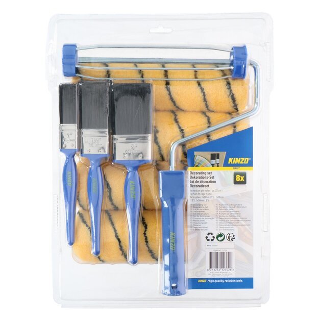 KINZO dažymo volelio ir teptukų rinkinys, 871125212702