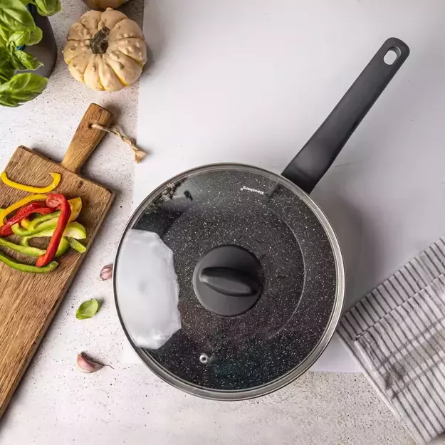 Klausberg aliumininė keptuvė su marmurine danga ir dangčiu, Ø24 cm, juoda KB-7666 2