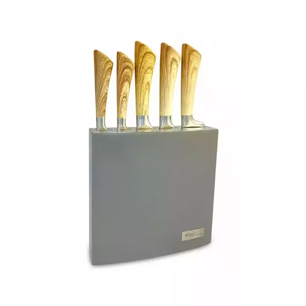 KASSEL virtuvinių peilių rinkinys su mediniu bloku, 5 dalių 93307