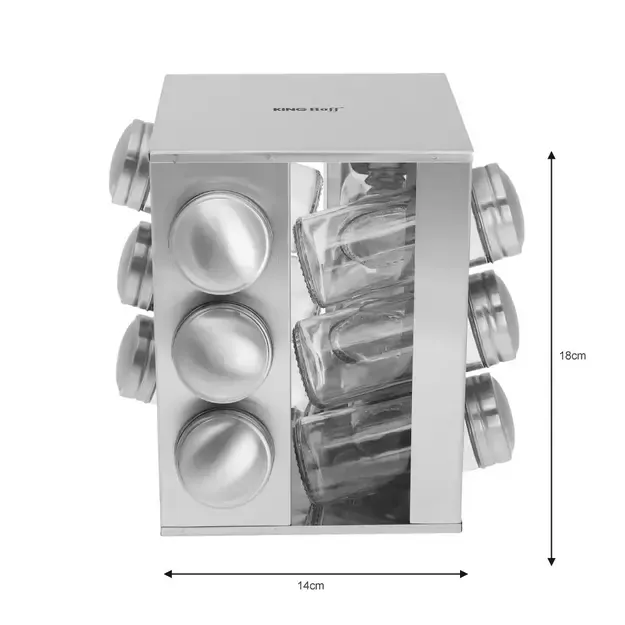 KINGHoff prieskonių indelių rinkinys su stovu, 13 dalių KH-4008 2