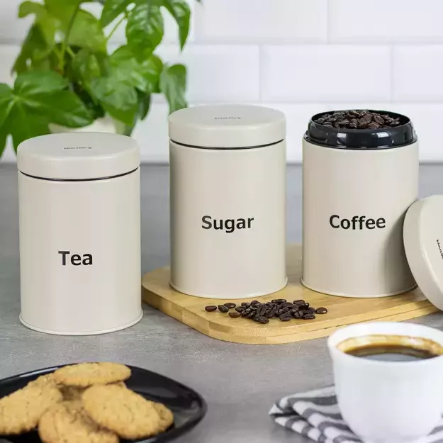 Klausberg birių produktų dėžučių rinkinys, 3 vnt., smėlio spalvos KB-7452 1