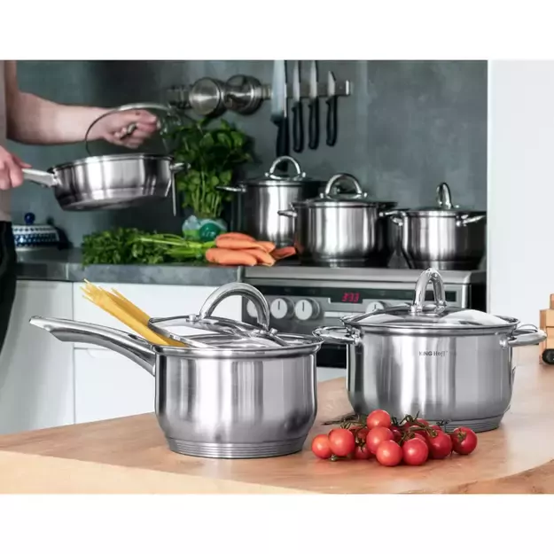 Kinghoff 12 dalių puodų ir keptuvės rinkinys, nerūdijantis plienas KH-4450 1