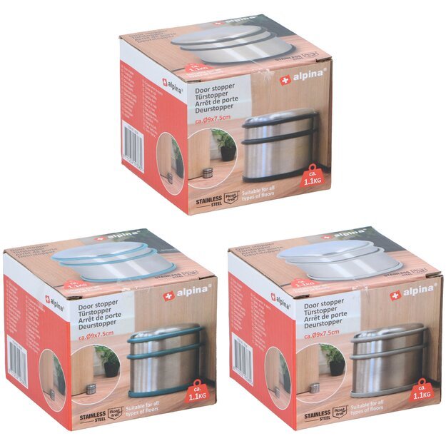 Alpina durų fiksatorius, 1,1 kg, Ø9 × 7,5 cm 871125219338 1