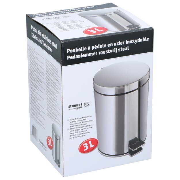 Pedalinis šiukšlių kibiras 3 l, 170×227×258 mm, 871125256933