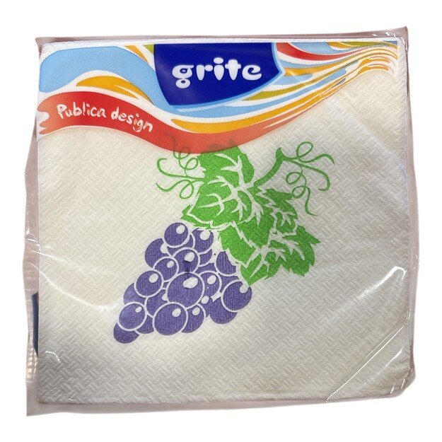 Grite popierinės servetėlės baltos 24 × 24 cm 50 vnt.