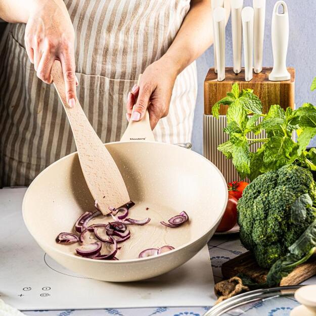 Klausberg WOK keptuvė su dangčiu Ø28 cm 3,9 l kreminė KB-7991 1