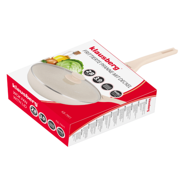 Klausberg WOK keptuvė su dangčiu Ø28 cm 3,9 l kreminė KB-7991 4