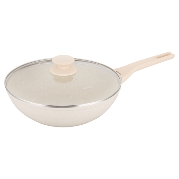 Klausberg WOK keptuvė su dangčiu Ø28 cm 3,9 l kreminė KB-7991