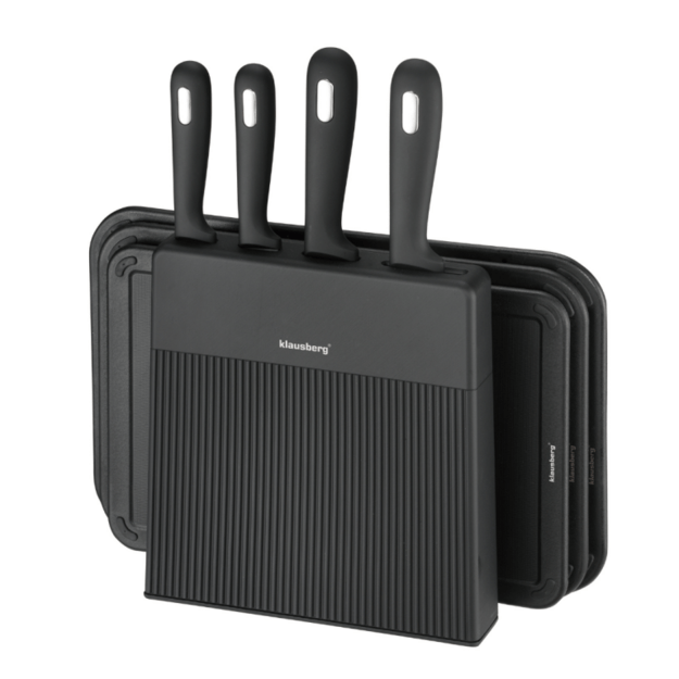 Klausberg virtuvinių peilių ir pjaustymo lentelių rinkinys su stovu 8 dalių KB-7980