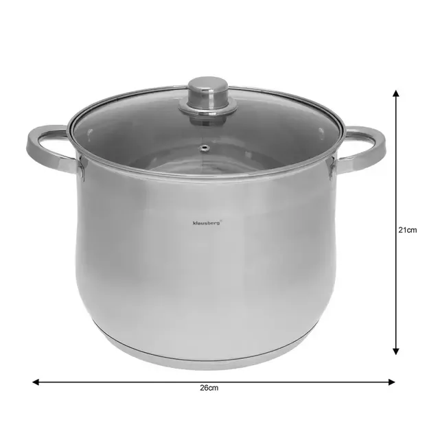 Klausberg nerūdijančio plieno puodas, 10,7 l, Ø26 cm KB-7164 1