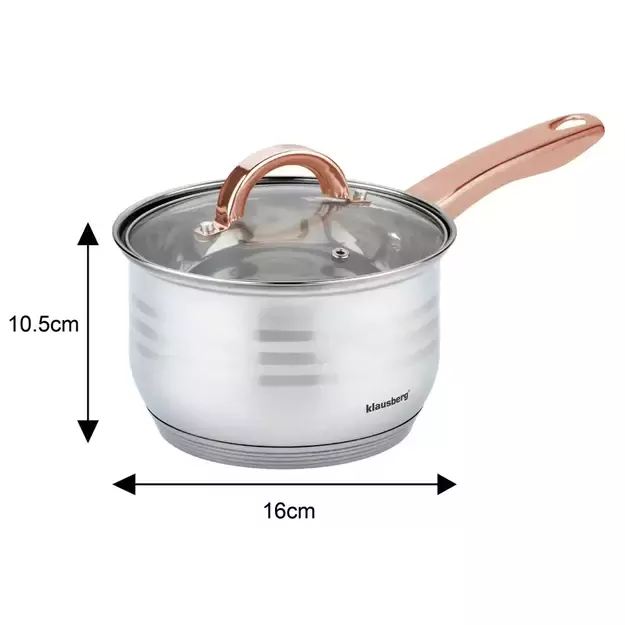 Klausberg nerūdijančio plieno puodų rinkinys, kelių dydžių KB-7700 1