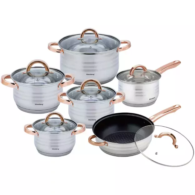 Klausberg nerūdijančio plieno puodų rinkinys, kelių dydžių KB-7700