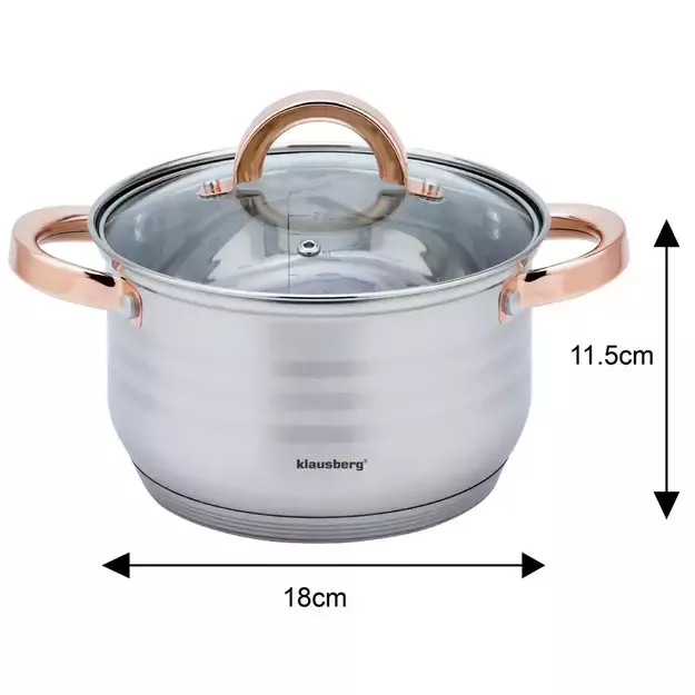 Klausberg nerūdijančio plieno puodų rinkinys, kelių dydžių KB-7700 3