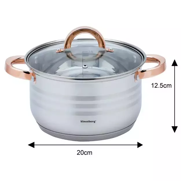 Klausberg nerūdijančio plieno puodų rinkinys, kelių dydžių KB-7700 4