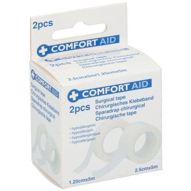 Comfort Aid medicininiai tvirtinimo tvarsčiai, 2 vnt., 2,5 cm / 1,25 cm × 5 m 871125217831