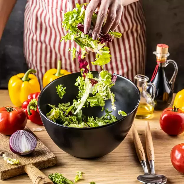 Klausberg keraminė salotinė juoda su serviravimo šaukštais KB-7786 2