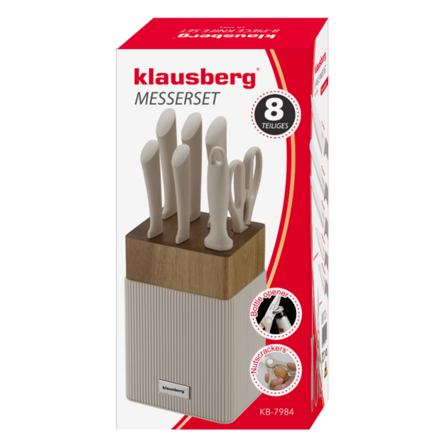 Klausberg peilių rinkinys su akacijos medienos stovu 8 dalių KB-7984 4