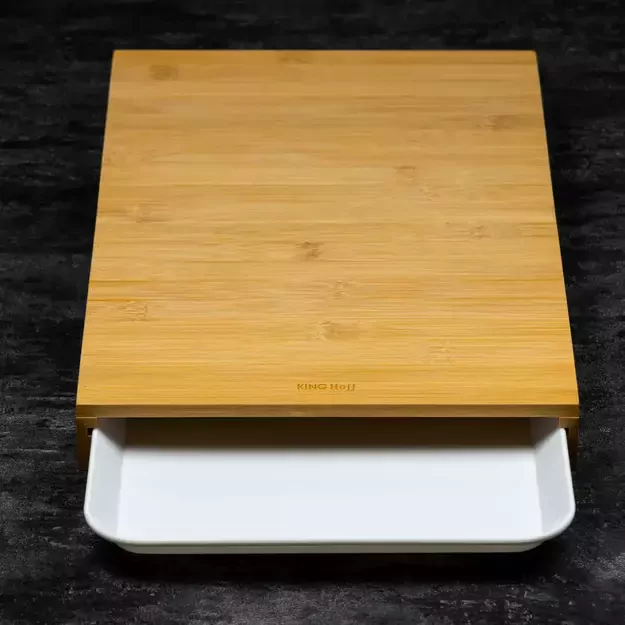 Kinghoff bambuko pjaustymo lentelė su padėklu KH-1681 1