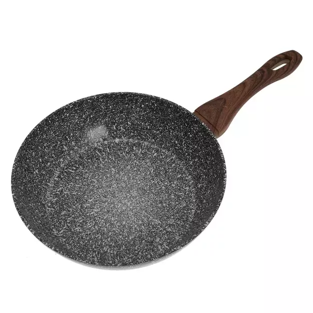 Aliuminis wok su marmurine–keramine danga ir dangčiu, Ø28 cm, pilkas KH-1584 2
