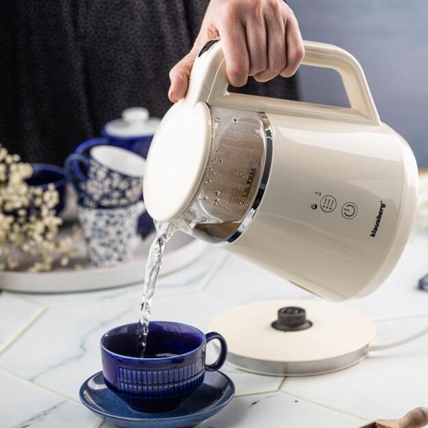 Klausberg elektrinis virdulys, stiklinis, LED valdymas, 1 l KB-7893 2