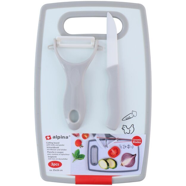 Alpina pjaustymo lentelė su peiliu ir skustuku, įvairių spalvų, 25 × 16 cm 871125225043