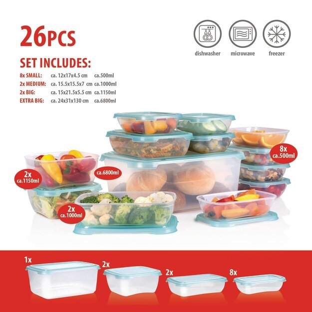 Alpina maisto laikymo dėžučių rinkinys, 13 vnt. 871125249529 1