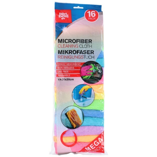 Dirt Devil mikropluošto šluostės, 30 × 30 cm, 200 g/m², 16 vnt. 871125247281 1