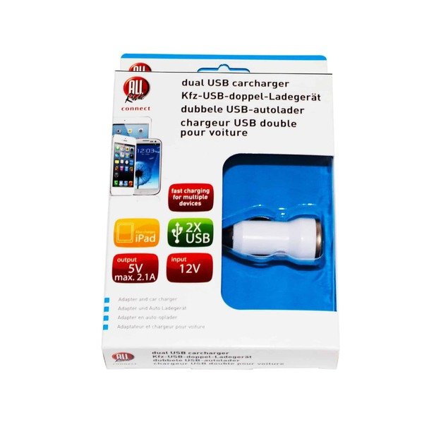 ALL Ride automobilinis USB įkroviklis 2 × USB 5V 2.1A
