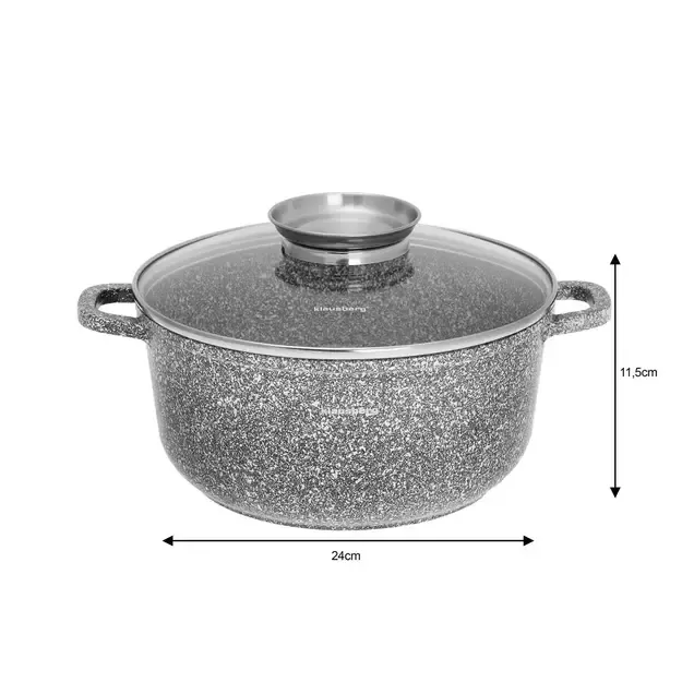 Klausberg puodų rinkinys 6 dalių pilkas marmuro efekto Ø20 / 24 / 28 cm KB-7533 3