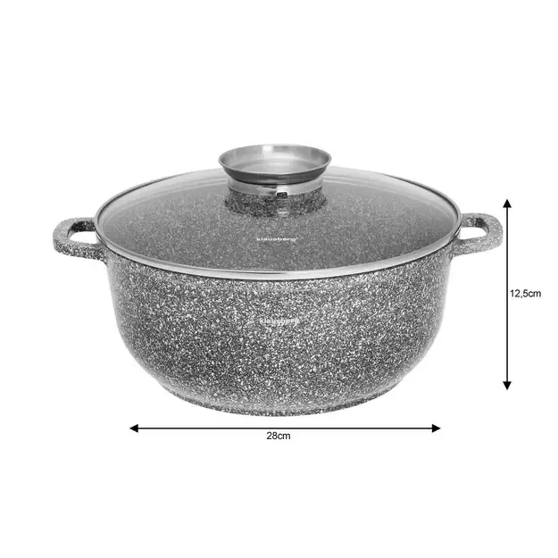 Klausberg puodų rinkinys 6 dalių pilkas marmuro efekto Ø20 / 24 / 28 cm KB-7533 5